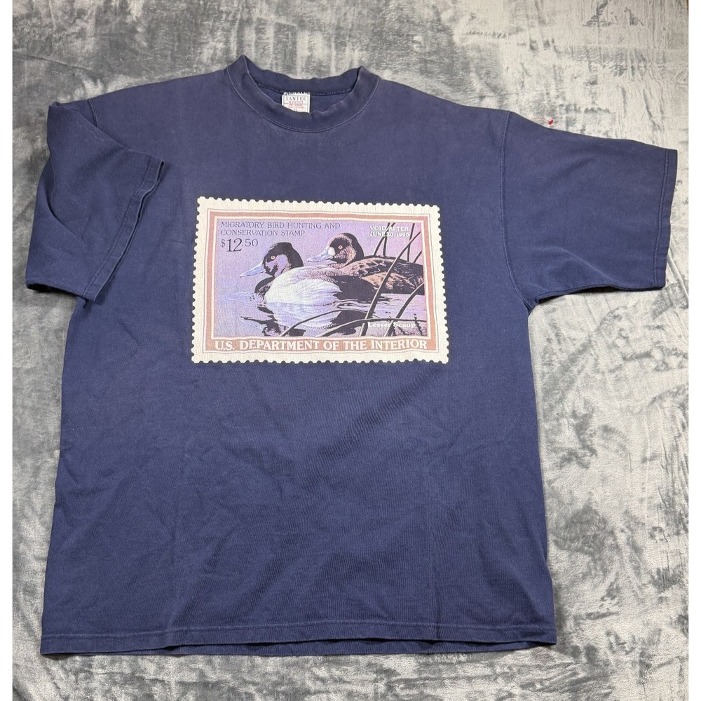 Vintage 90s Santee HVYWT Duck Hunting Conservation Stamp T Shirt XL USA Made